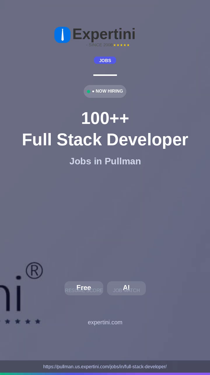 129+ Full Stack Developer Jobs in Pullman, USA — Local Employers Hiring August 2026